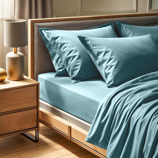 Σεντόνι Tonne Cotton Box Διπλό (240x260) χρώμα μέντα - Hippiehome.gr