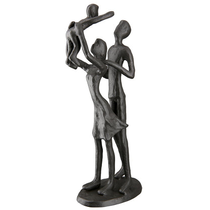 Γλυπτό "Familiengluck" Σίδερο Brown PU 9x5.5x20cm - Hippiehome.gr