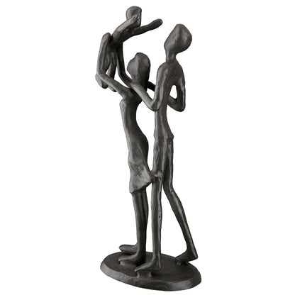 Γλυπτό "Familiengluck" Σίδερο Brown PU 9x5.5x20cm - Hippiehome.gr