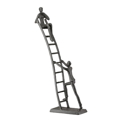 Γλυπτική Σκάλα Μεταλλική Σκούρο Καφέ 17X6X34Cm 17X6X34Cm - Hippiehome.gr