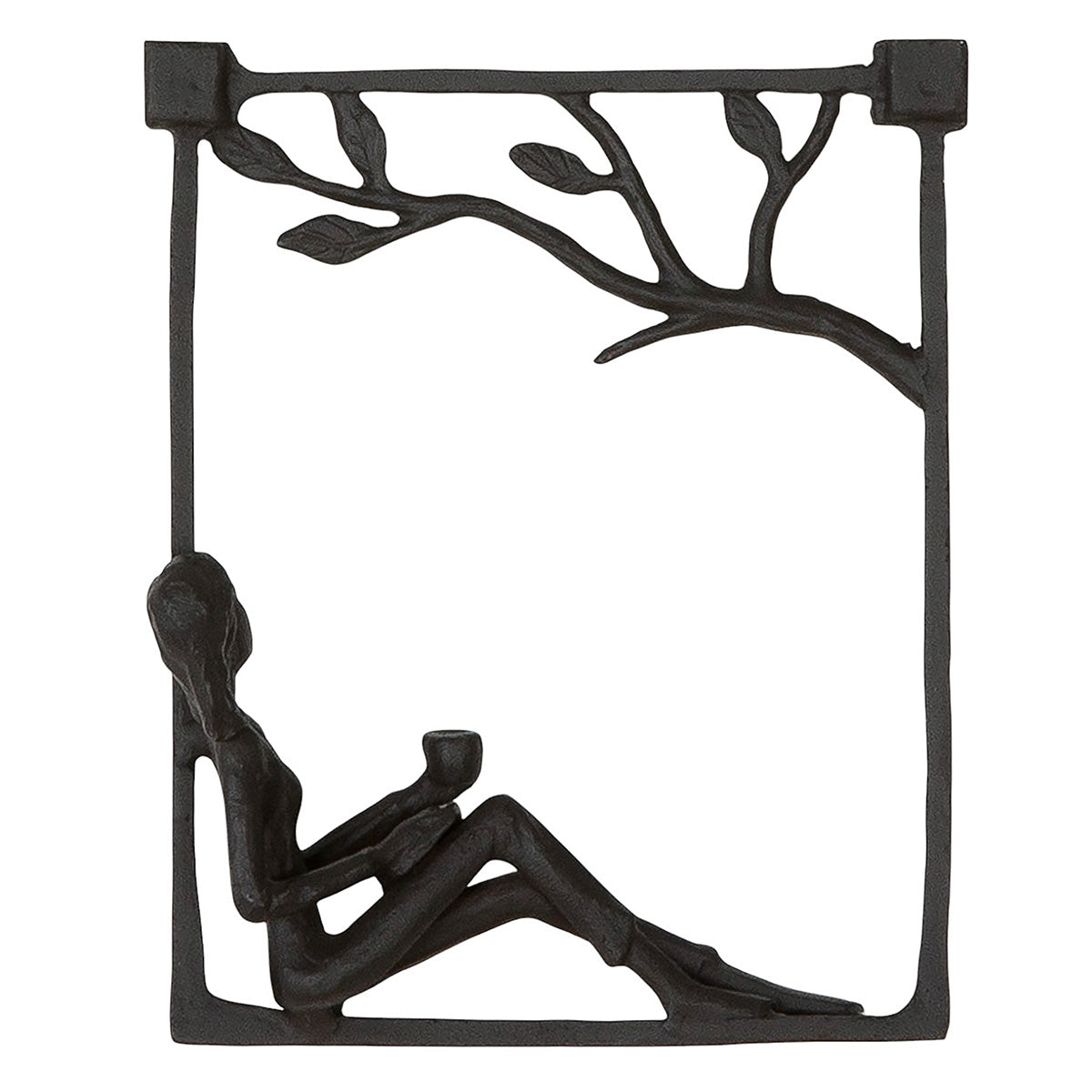 Ανάγλυφο τοίχου Ορθογώνιο Μεταλλικό Σκούρο Καφέ 14X5X17Cm 14X5X17Cm - Hippiehome.gr