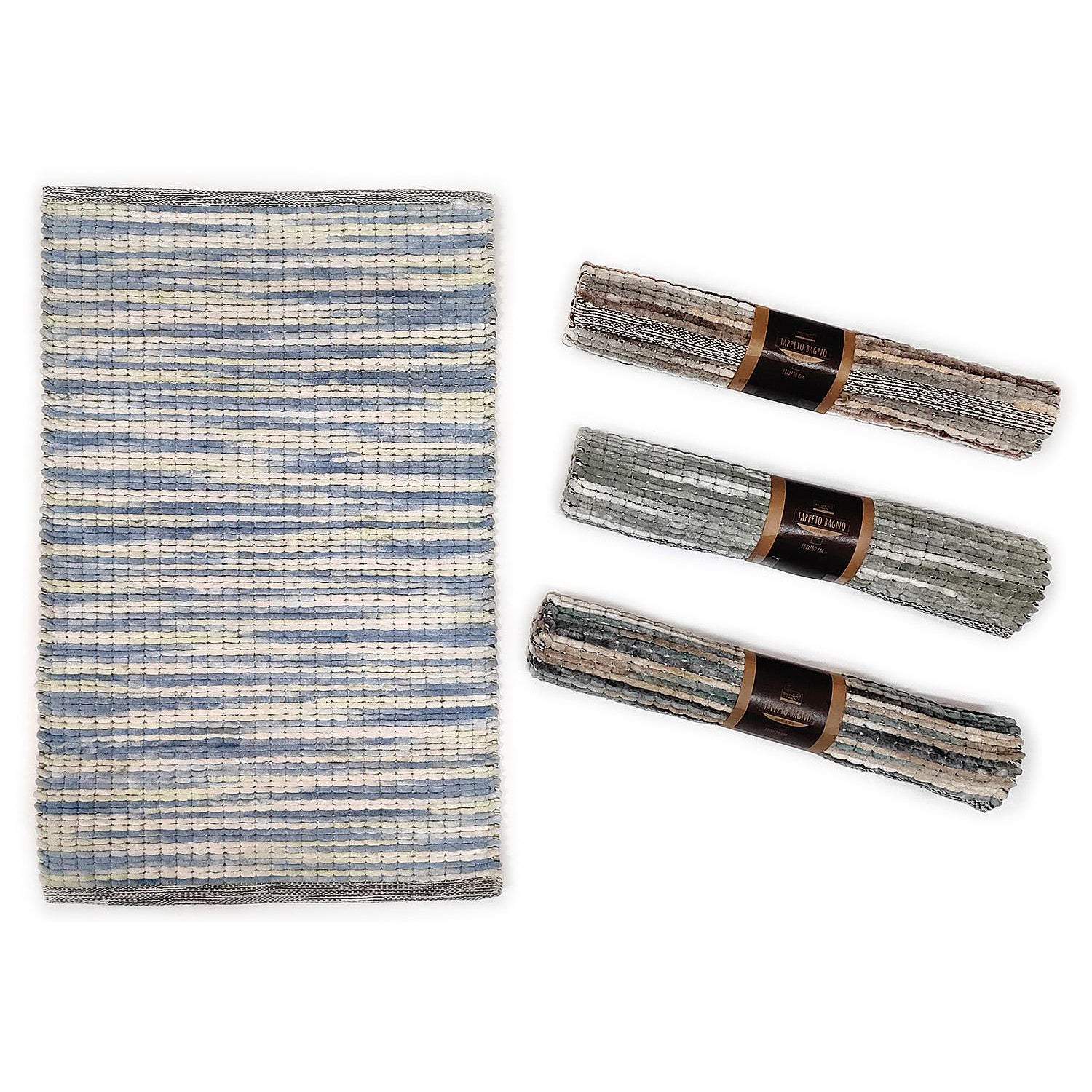 Χαλί Μπάνιου Πολύχρωμο 55% Βαμβάκι/45% Polyester 50x80cm Σε 4 Αποχρώσεις - Hippiehome.gr