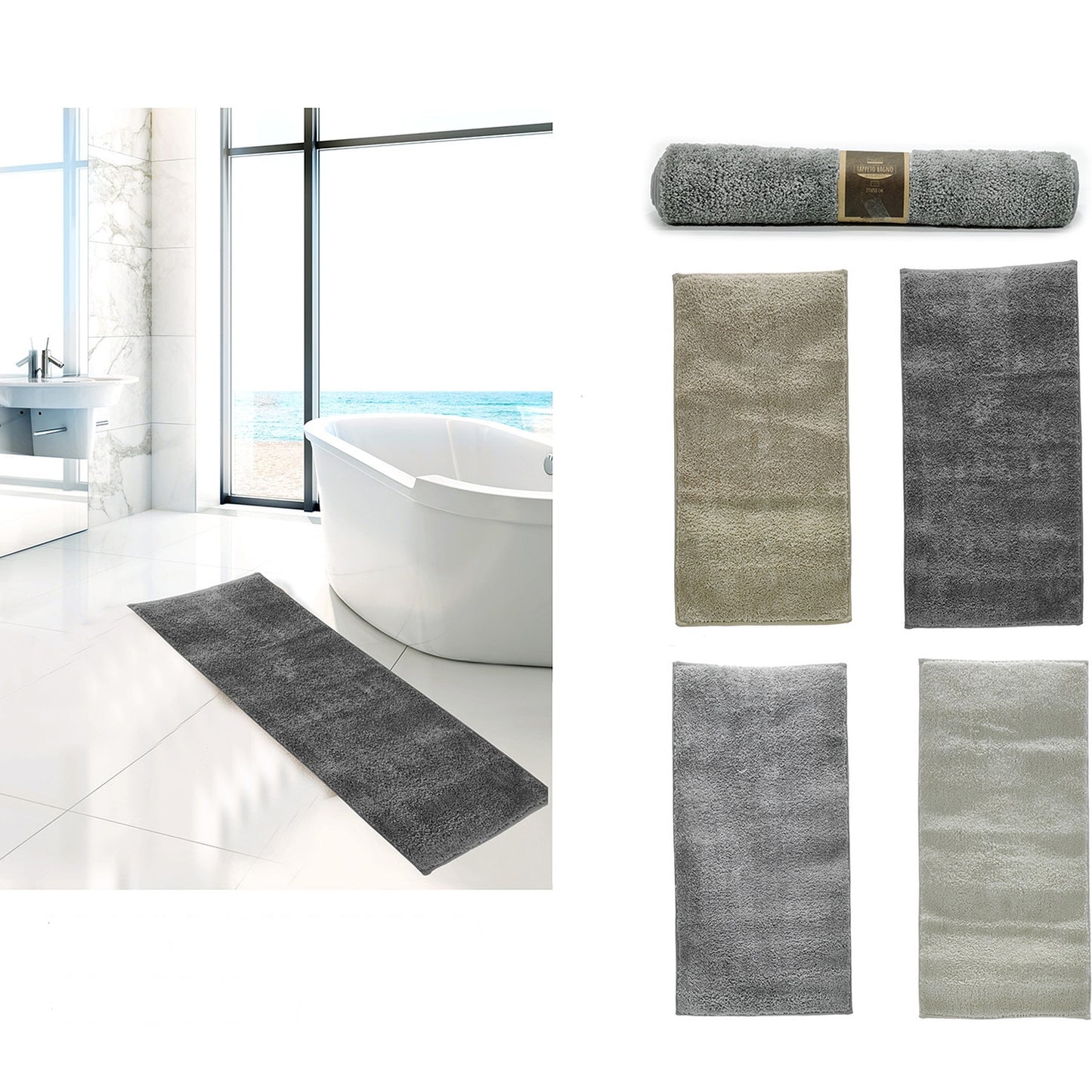 Χαλάκι Μπάνιου Πολυεστέρας 60x90cm Σε 4 Χρώματα - Hippiehome.gr