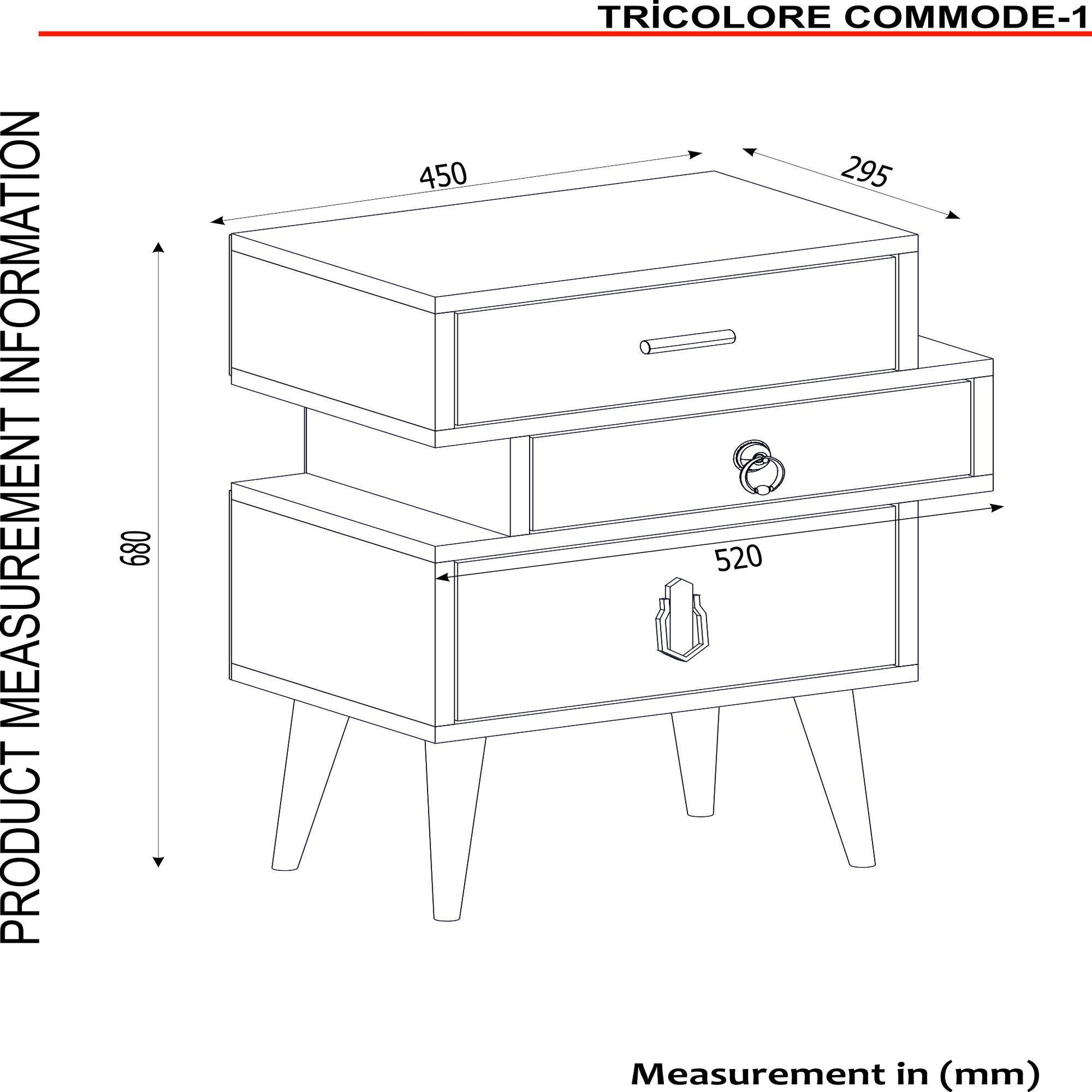 Κομοδίνο ArteLibre KIMOLOS Λευκό/Φυσικό/Καφέ 52x30x68cm - Hippiehome.gr