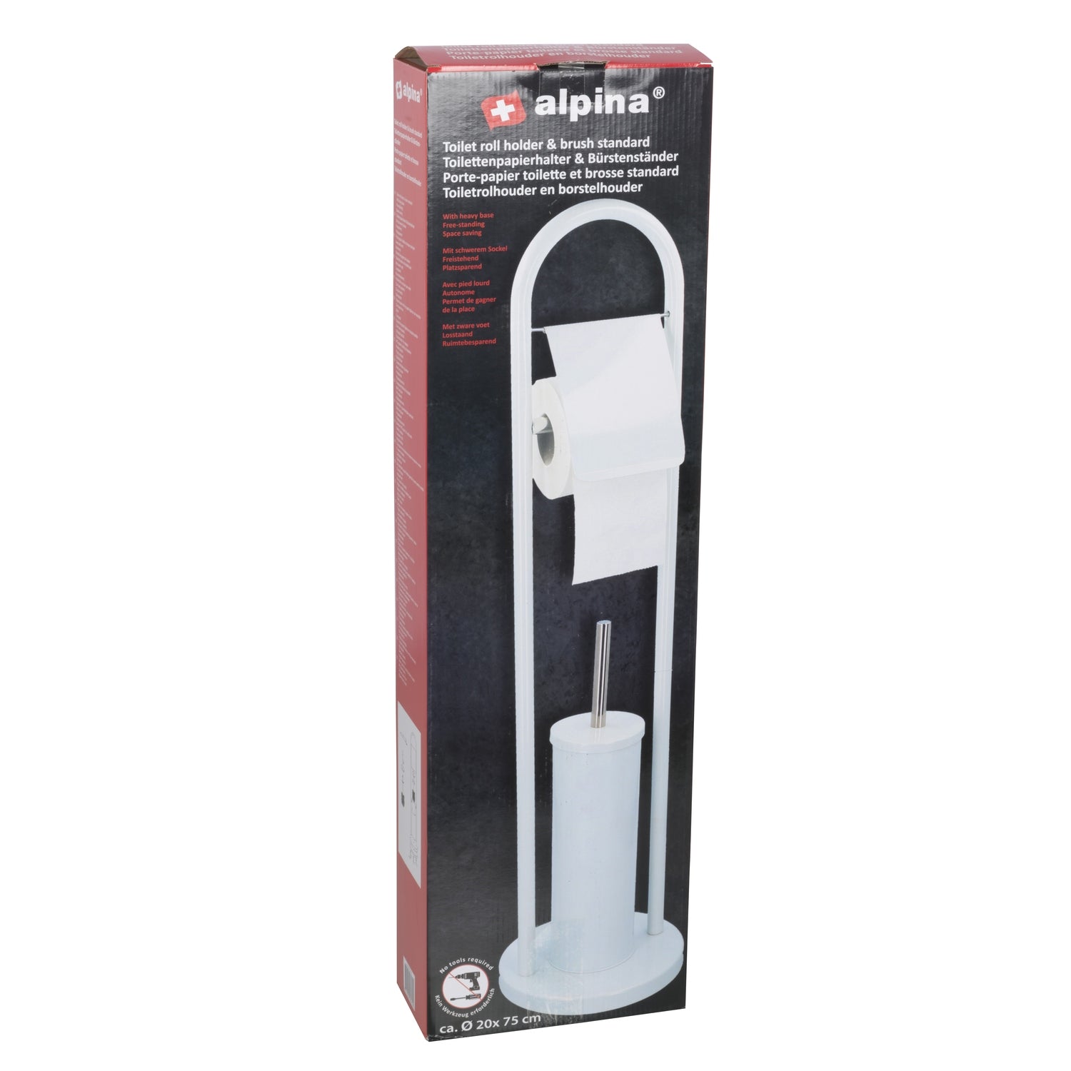 Βούρτσα Τουαλέτας με Βάση Λευκό ALPINA 20x75cm - Hippiehome.gr