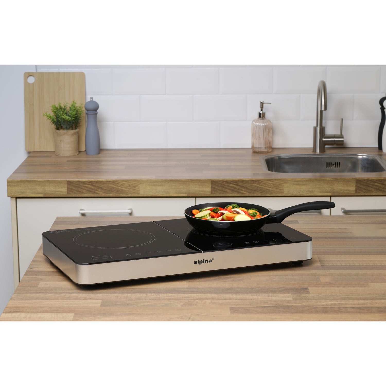 Επαγωγική Εστία Διπλή 3500W ALPINA - Hippiehome.gr