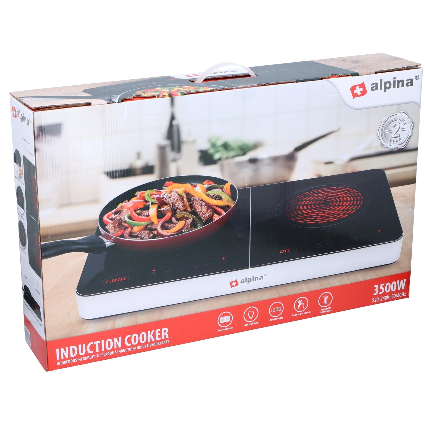 Επαγωγική Εστία Διπλή 3500W ALPINA - Hippiehome.gr