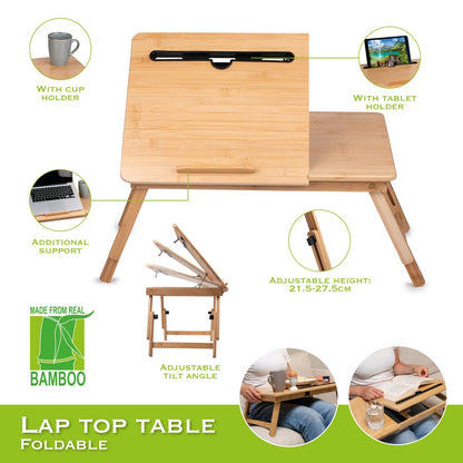 Τραπέζι Laptop Πτυσσόμενο Μπαμπού - Hippiehome.gr