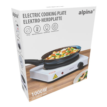 Ηλεκτρική Εστία 1 Ζώνης 1000W ALPINA - Hippiehome.gr