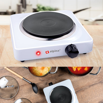 Ηλεκτρική Εστία 1 Ζώνης 1000W ALPINA - Hippiehome.gr