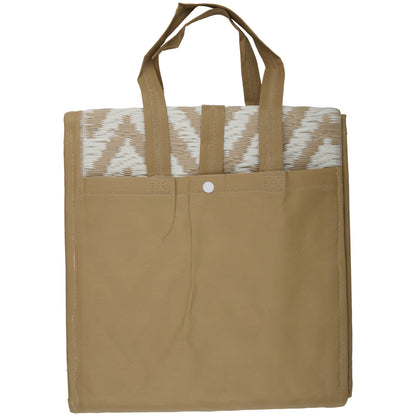 Ψάθα Παραλίας Τσάντα Μπεζ/Μπλε Σε 2 Χρώματα - Hippiehome.gr