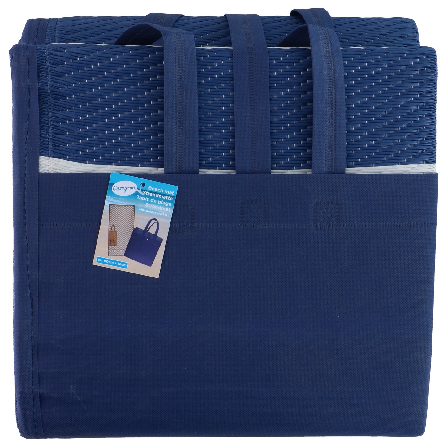 Ψάθα Παραλίας Τσάντα Μπεζ/Μπλε Σε 2 Χρώματα - Hippiehome.gr