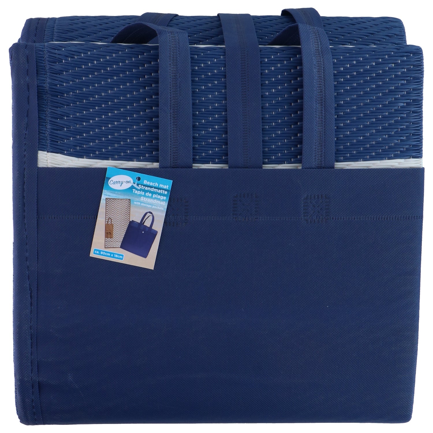 Ψάθα Παραλίας Τσάντα Μπεζ/Μπλε Σε 2 Χρώματα - Hippiehome.gr