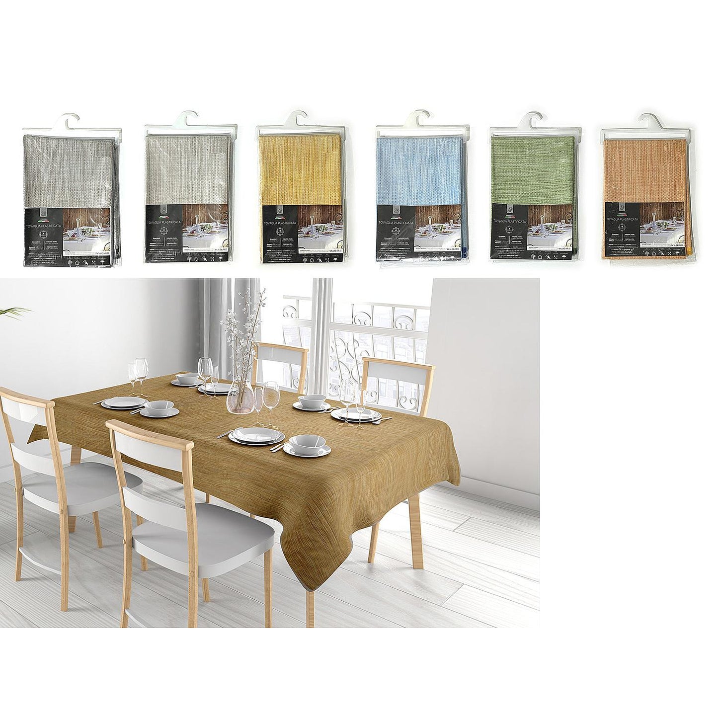 PVC Stain Resistant Tablecloth 140x180cm In 6 Colors