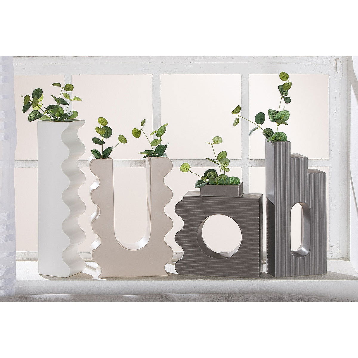 Βάζο ArteLibre Λευκό Κεραμικό 10x8.5x41cm - Hippiehome.gr