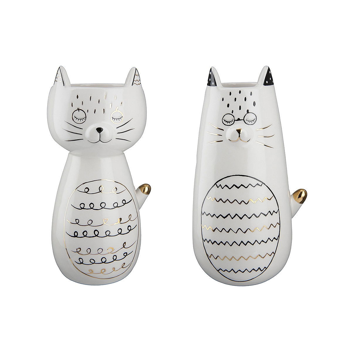 Βάζο ArteLibre Γάτα Που Κοιμάται Λευκό Κεραμικό 9.5x8.5x18.5cm Σε 2 Σχέδια - Hippiehome.gr