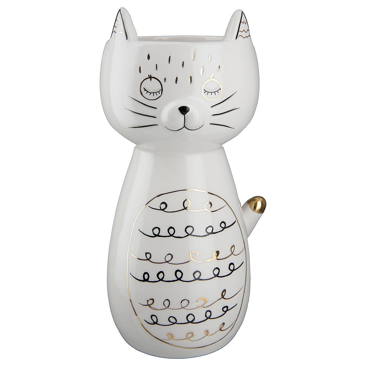 Βάζο ArteLibre Γάτα Που Κοιμάται Λευκό Κεραμικό 9.5x8.5x18.5cm Σε 2 Σχέδια - Hippiehome.gr