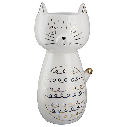 Βάζο ArteLibre Γάτα Που Κοιμάται Λευκό Κεραμικό 9.5x8.5x18.5cm Σε 2 Σχέδια - Hippiehome.gr