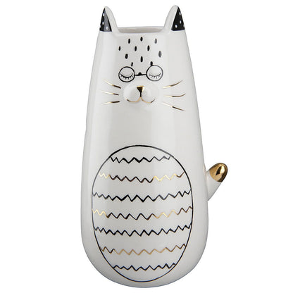 Βάζο ArteLibre Γάτα Που Κοιμάται Λευκό Κεραμικό 9.5x8.5x18.5cm Σε 2 Σχέδια - Hippiehome.gr