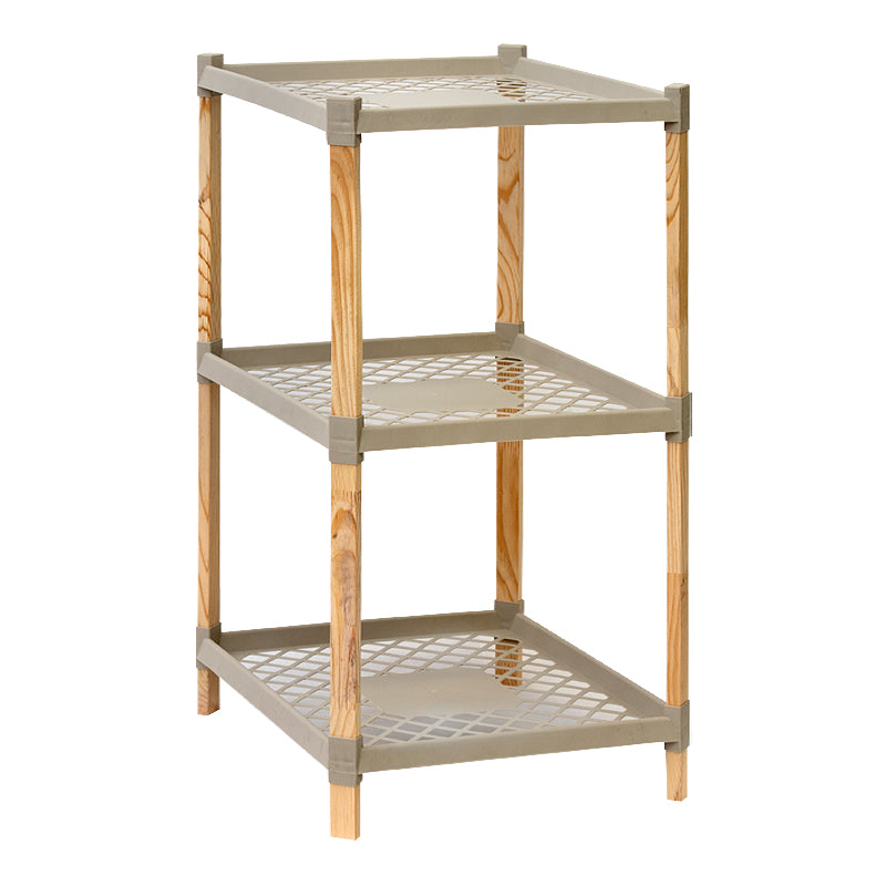 Plastic floor shelf - natural wooden color - beige 45x38x79cm.