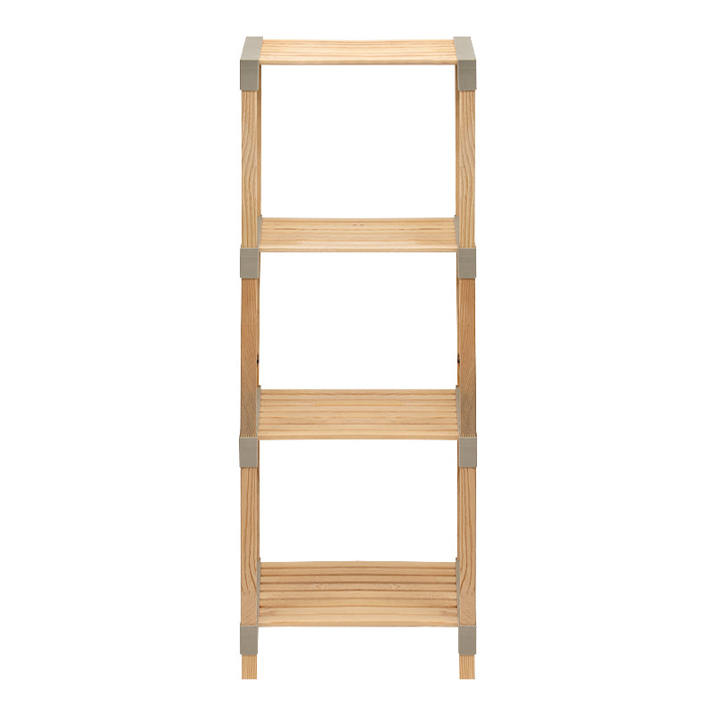 Floor shelf wooden - plastic color natural - beige 41x33x113cm.