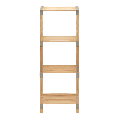 Floor shelf wooden - plastic color natural - beige 41x33x113cm.