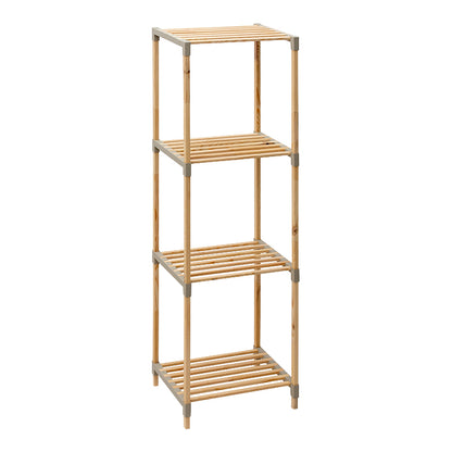 Floor shelf wooden - plastic color natural - beige 38x30x116cm.