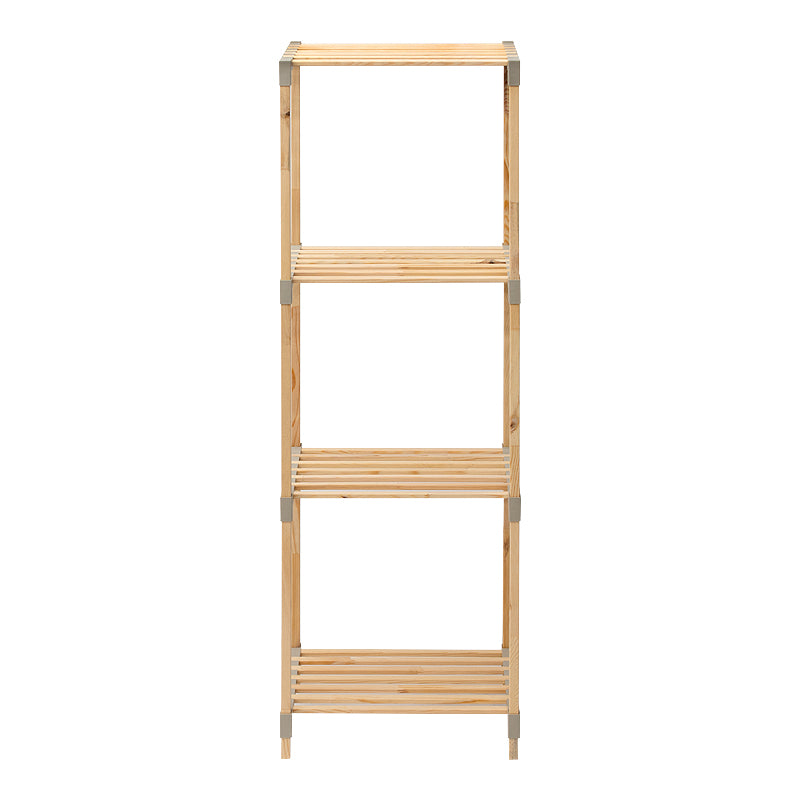 Floor shelf wooden - plastic color natural - beige 38x30x116cm.