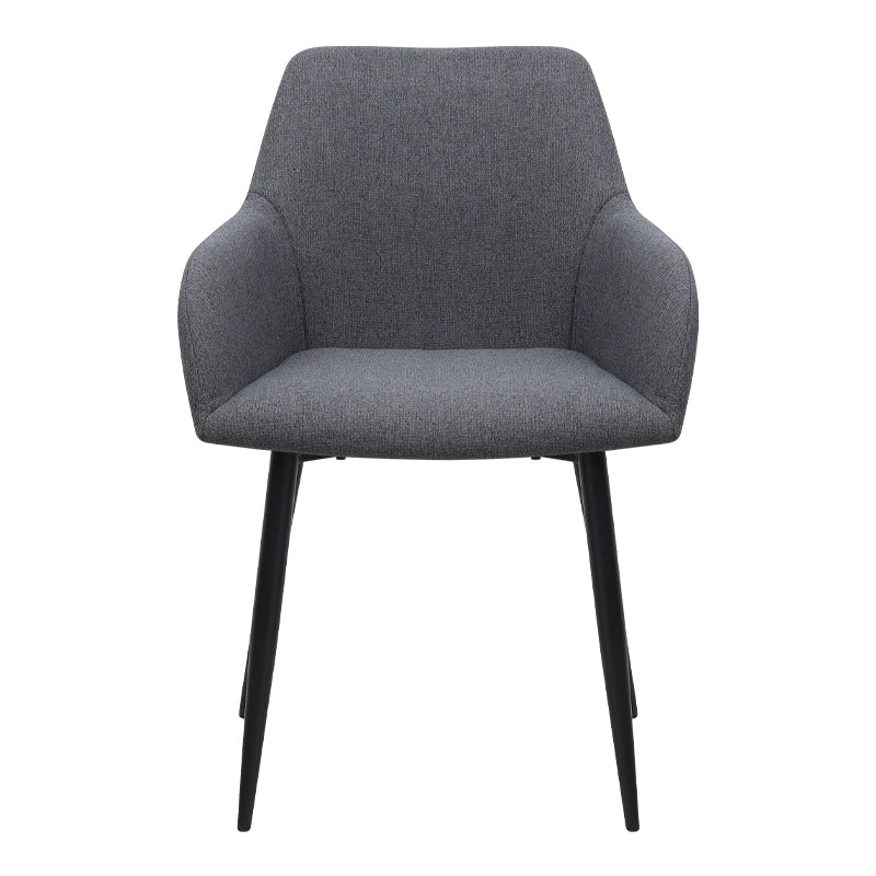 Πολυθρόνα τραπεζαρίας Monica Megapap γκρι ύφασμα - μεταλλικό μαύρο πόδι 54x57x84εκ. - Hippiehome.gr