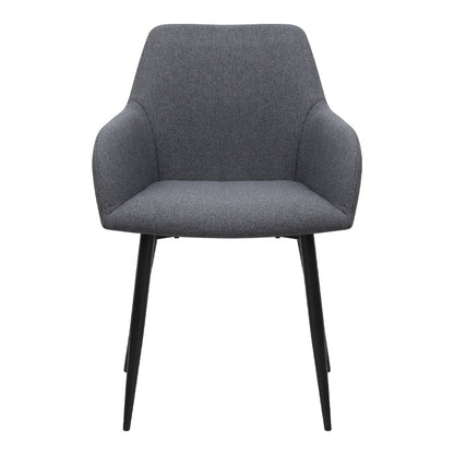 Πολυθρόνα τραπεζαρίας Monica Megapap γκρι ύφασμα - μεταλλικό μαύρο πόδι 54x57x84εκ. - Hippiehome.gr