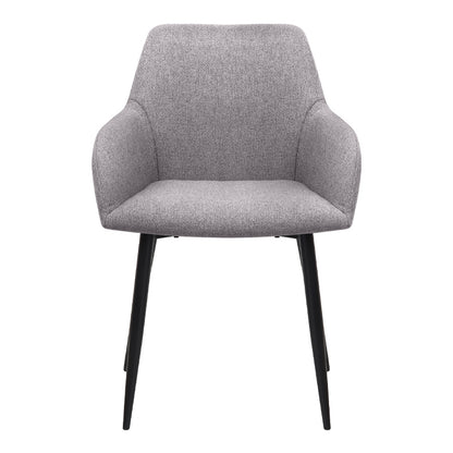 Πολυθρόνα τραπεζαρίας Monica Megapap μπεζ ύφασμα - μεταλλικό μαύρο πόδι 54x57x84εκ. - Hippiehome.gr