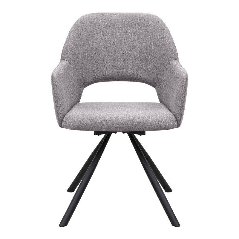 Πολυθρόνα τραπεζαρίας Gabriel Megapap μπεζ ύφασμα - μεταλλικό μαύρο πόδι 58x60x85εκ. - Hippiehome.gr