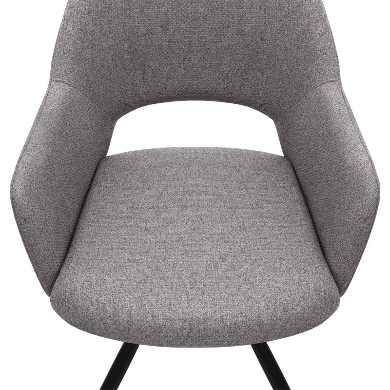 Πολυθρόνα τραπεζαρίας Gabriel Megapap μπεζ ύφασμα - μεταλλικό μαύρο πόδι 58x60x85εκ. - Hippiehome.gr