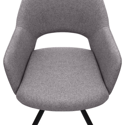 Πολυθρόνα τραπεζαρίας Gabriel Megapap μπεζ ύφασμα - μεταλλικό μαύρο πόδι 58x60x85εκ. - Hippiehome.gr