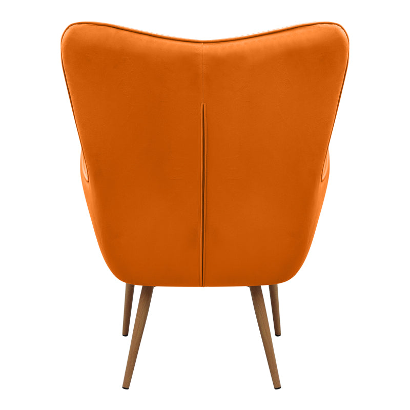 Πολυθρόνα - Μπερζέρα με υποπόδιο Lily Megapap κροκί βελούδο - μεταλλικό πόδι χρώμα φυσικό 70x62x98εκ. - Hippiehome.gr