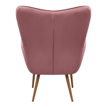 Πολυθρόνα - Μπερζέρα με υποπόδιο Lily Megapap σάπιο μήλο βελούδο - μεταλλικό πόδι χρώμα φυσικό 70x62x98εκ. - Hippiehome.gr