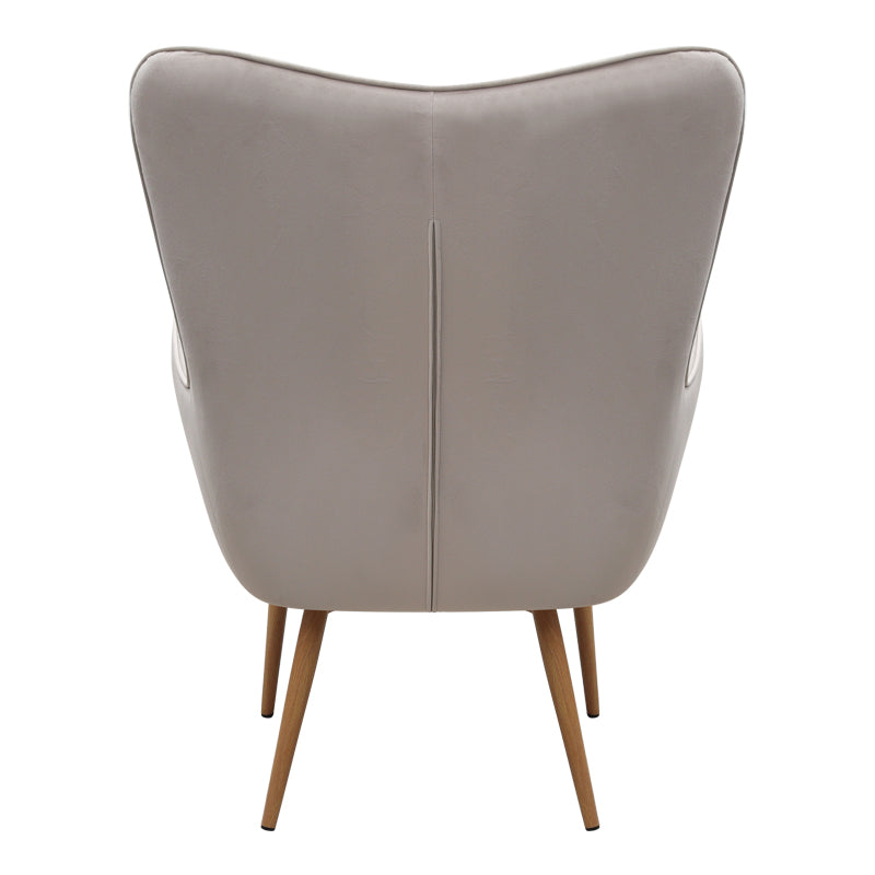 Πολυθρόνα - Μπερζέρα με υποπόδιο Lily Megapap μπεζ βελούδο - μεταλλικό πόδι χρώμα φυσικό 70x62x98εκ. - Hippiehome.gr