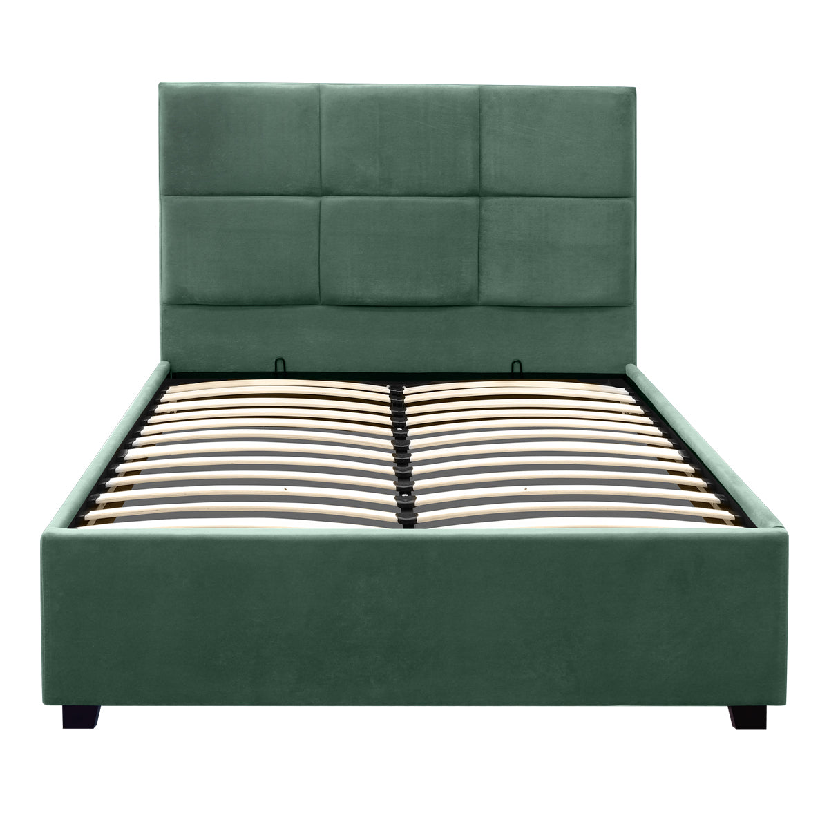 Κρεβάτι Kingston Megapap βελούδινο με αποθηκευτικό χώρο χρώμα κυπαρρισί 120x200εκ. - Hippiehome.gr