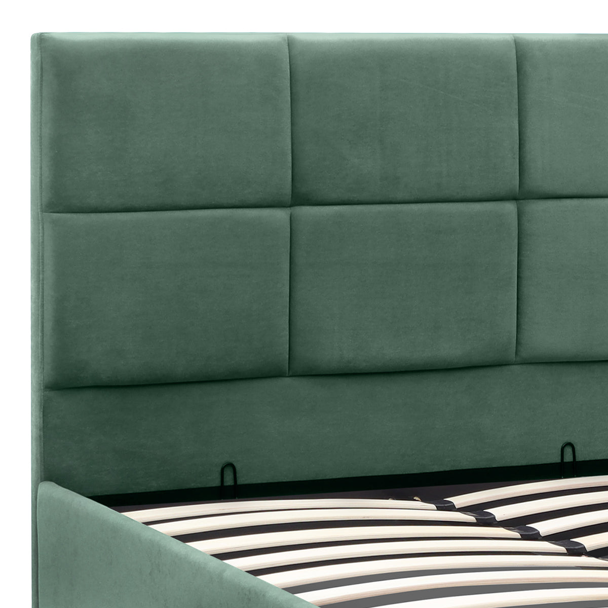 Κρεβάτι Kingston Megapap βελούδινο με αποθηκευτικό χώρο χρώμα κυπαρρισί 120x200εκ. - Hippiehome.gr