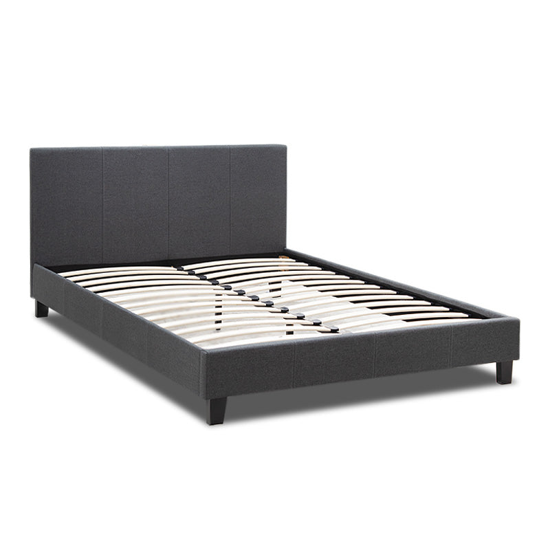 Κρεβάτι Flat Megapap υφασμάτινο χρώμα ανθρακί 150x200εκ. - Hippiehome.gr