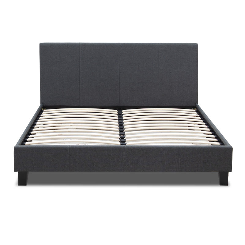 Κρεβάτι Flat Megapap υφασμάτινο χρώμα ανθρακί 150x200εκ. - Hippiehome.gr