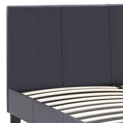 Κρεβάτι Flat Megapap από τεχνόδερμα χρώμα μαύρο ματ 150x200εκ. - Hippiehome.gr