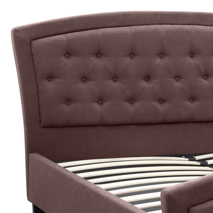 Κρεβάτι Alexia Megapap υφασμάτινο χρώμα καφέ 160x200εκ. - Hippiehome.gr