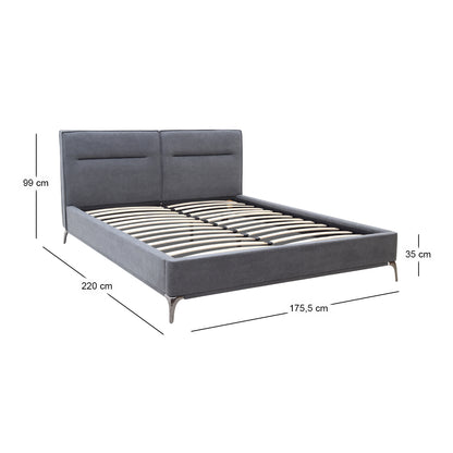 Κρεβάτι Megan Megapap υφασμάτινο χρώμα ανθρακί 160x200εκ. - Hippiehome.gr