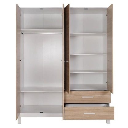 London Megapap four-leaf wardrobe oak color - white 159x52x202cm.