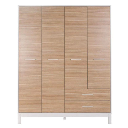 London Megapap four-leaf wardrobe oak color - white 159x52x202cm.