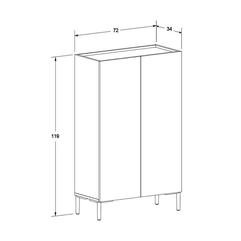 Παπουτσοθήκη - Ντουλάπι Pool Megapap χρώμα λευκό 72x34x119εκ. - Hippiehome.gr