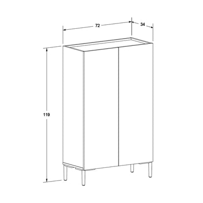 Παπουτσοθήκη - Ντουλάπι Pool Megapap χρώμα λευκό 72x34x119εκ. - Hippiehome.gr