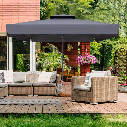 Ομπρέλα επαγγελματική Juno Megapap τηλεσκοπική αλουμινίου χρώμα ανθρακί 4x4m. - Hippiehome.gr