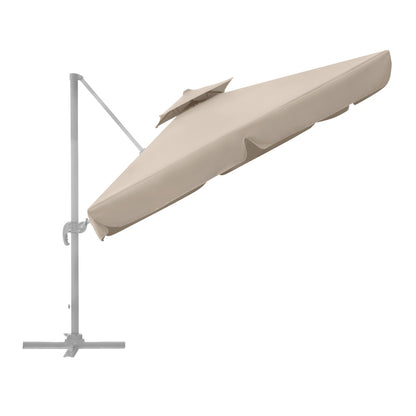 Ομπρέλα κρεμαστή επαγγελματική Pearl Megapap τηλεσκοπική αλουμινίου χρώμα εκρού 3x3m. - Hippiehome.gr